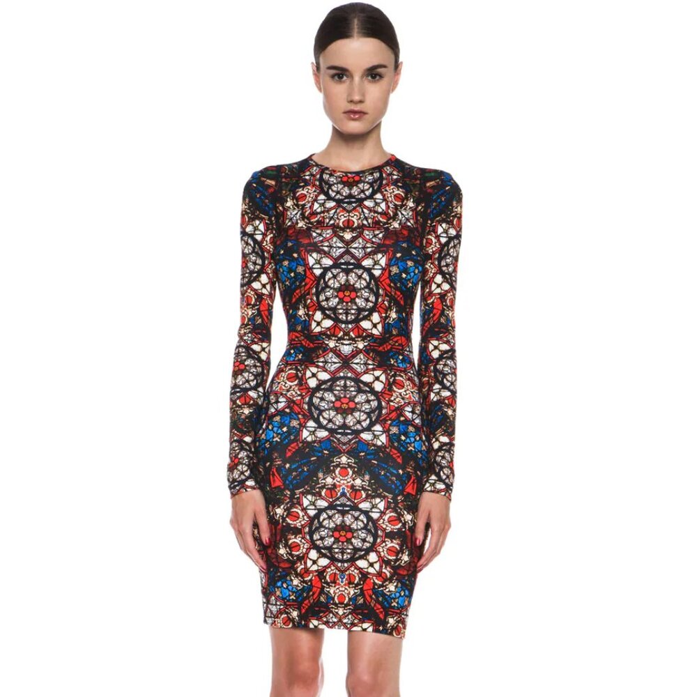 Alexander McQueen Women's Stained Glass Jersey Dress